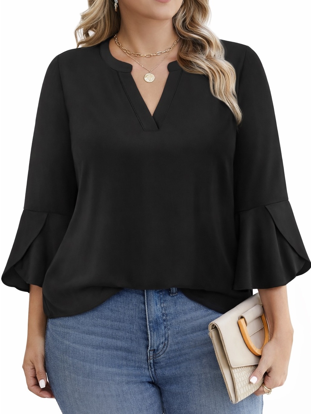 Classic V-Neck Blouse